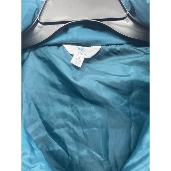 Women's Teal Puffer Hooded Full Zip Winter Coat Sz Small - Picture 2 of 3